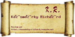 Késmárky Richárd névjegykártya